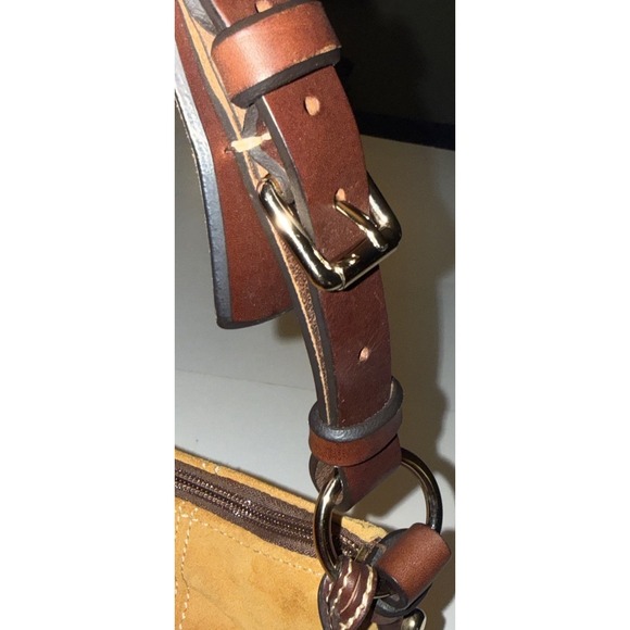 DOONEY & BOURKE Vintage Hobo Shoulder Bag Caramel Suede Brown Leather Old Money - Picture 13 of 15